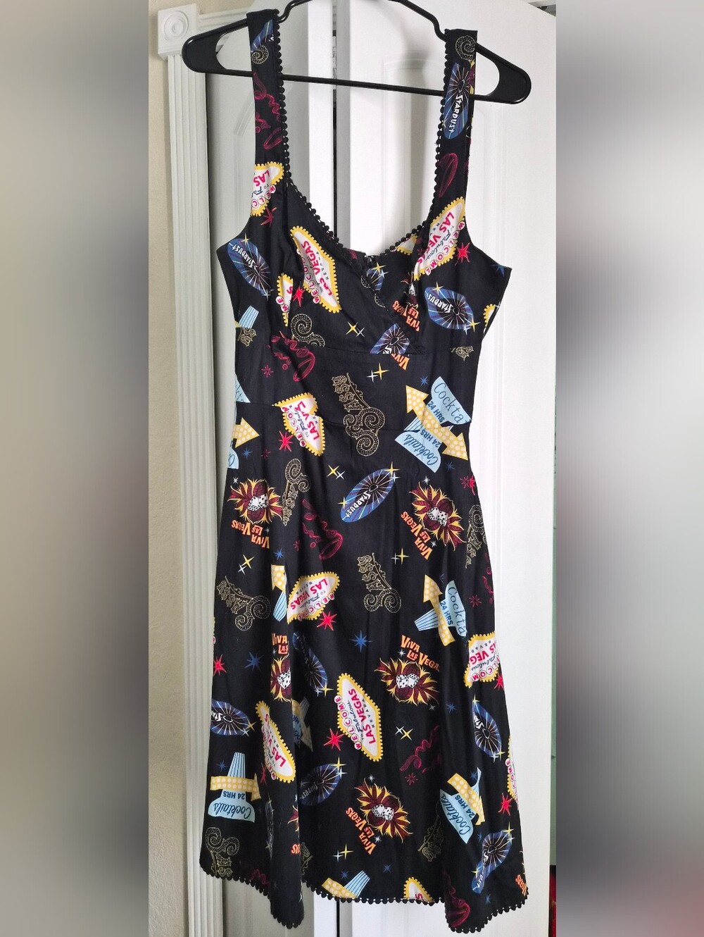 Voodoo Vixen Vegas Retro Print Mini Dress